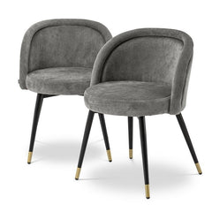 Chloé dining chair set of 2 grey - Eichholtz