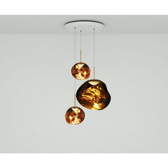 Melt trio round hanglamp LED goud - Tom Dixon