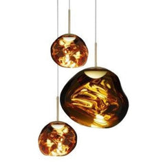Melt trio round hanglamp LED goud - Tom Dixon