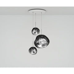 Melt trio round Pendelleuchte LED chrome - Tom Dixon