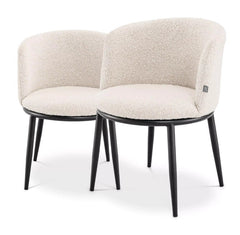 Filmore dining chair set of 2 boucle white - Eichholtz