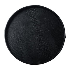 Exclusief croco leren dienblad rond zwart 50cm - Pot & Vaas