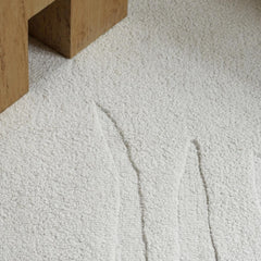 Nami Bone White wool rug - Layered