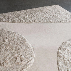 Punja Plasma Bone White wool rug - Layered