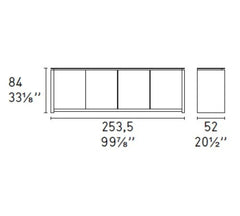 Mag eiken 4-deurs dressoir - Calligaris